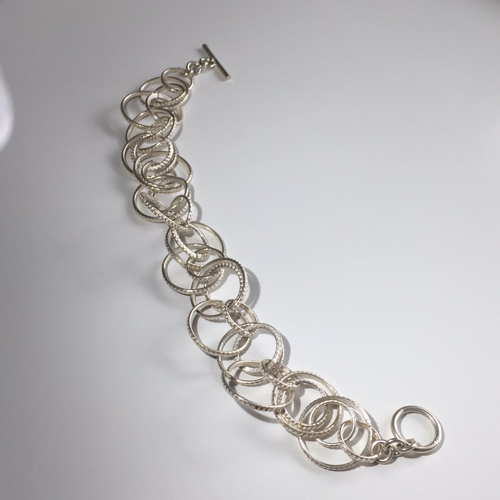 Sterling Silver Unique Multi Loop Bracelet - image 1